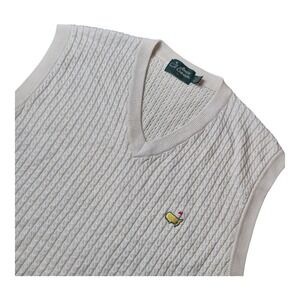VTG Amen Corner Men's L Masters Golf‎ Sweater Vest Cable Knit Augusta National